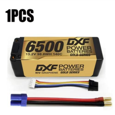 DXF 2 Baterías Lipo 4S 15.2V 6500mAh 140C – Conector XT90, Para Coches RC 1/8 Y 1/10, Compatible Con Losi, HPI, Tamiya