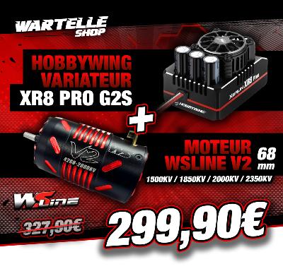 Combo Variateur XR8 PLUS G2S 200 Amp + Moteur 4268 V2 (KV au choix) WS-LINE