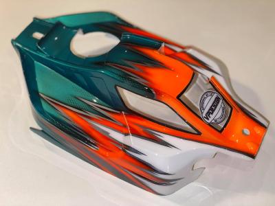 Carrosserie VISION THERMIQUE pour SWORKZ S35-4 - Blanc/Orange Fluo/Vert métal BITTYDESIGN