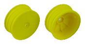Jantes avants jaunes 4x4 +1.5mm (hex 12mm) pour gamme B74 Team-Associated