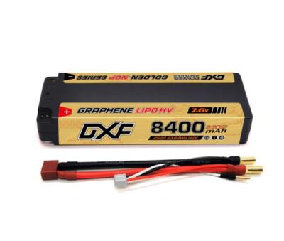 Lipo Batterie 2S 7.6V 8400mAh 140C Gold-NGP 5mm avec cordon DEAN DXF-POWER