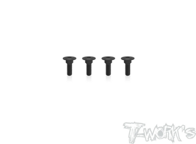 Vis de fixation servo 3x7mm aluminiums (4) (choix de la couleur) T-WORK'S