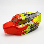 CARROSSERIE S15 ROUGE FLUO/JAUNE FLUO/GRIS PEINTE  pour TEKNO NB48/EB48 2.X - J-CONCEPTS