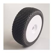 Pneus GRIP montés-collés sur jantes blanches SUPER-SOFT M4 (la paire)