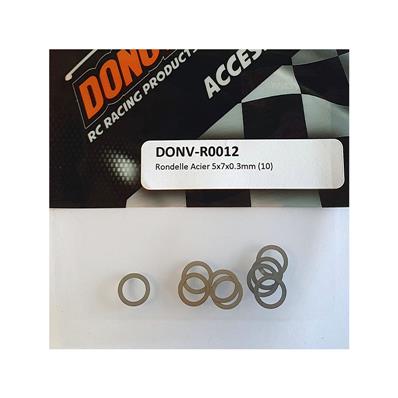 Rondelles acier 5x7x0.3mm (10)