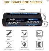 Lipo Batterie 2S 7.6V 9200mAh 140C 5mm avec cordon Deans Gray DXF POWER