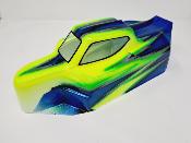 CARROSSERIE S15  JAUNE FLUO/BLEU METAL PEINTE POUR TEKNO EB48 2.0