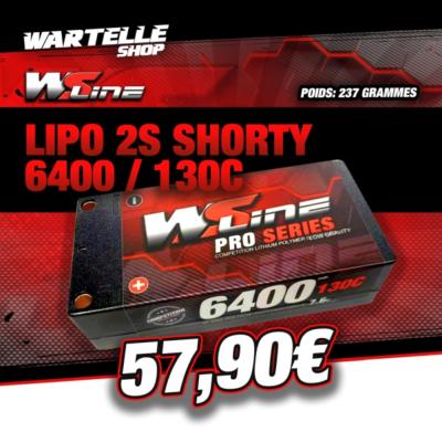 Accu Lipo shorty 6400 130c 7.6v HV (Pk 5mm) WS-LINE