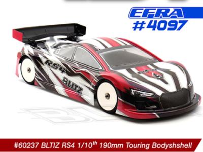 Carrosserie RS4 1/10 190mm Touring car EFRA4097 0.7mm (non peinte) BLITZ