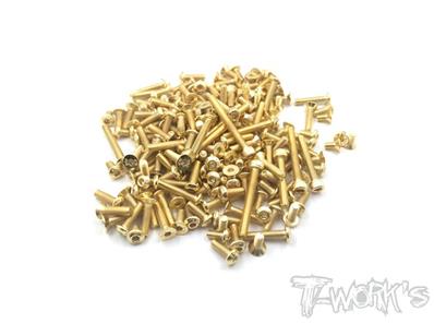 Kit complet de vis acier nitride doré pour Tekno-RC EB410 (126 pièces)