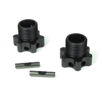 Hexagones de roues allégés aluminium 17mm + 2mm (2) TEKNO-RC