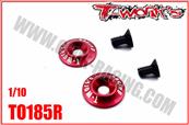 Rondelles d'aileron V2 aluminiums pour 1/10e TT rouges