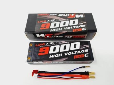 Accu Lipo Stick 9000 120C 2S 7.6V HV (prise PK 5mm) 2S2P WS-LINE