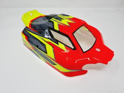 CARROSSERIE VS2 ROUGE/JAUNE/GUN MÉTAL PEINTE POUR VS2 HOBAO RACING