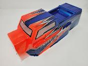 CARROSSERIE ET48 2.x ROUGE FLUO/SILVER/BLEU NUIT PEINTE POUR ET48 2.0 - 2.2 TEKNO-RC