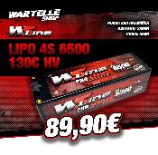 Accu Lipo 6500MHA 130C 4S 15.2V HV (prises PK 5mm) WS-LINE