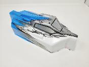 CARROSSERIE EB48 2.x BLANC/SILVER/BLEU PEINTE POUR EB48 2.0 - 2.1 TEKNO-RC