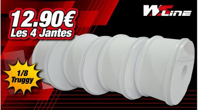 Jantes Truggy 1/8eme Std Blanches (lot de 4) WS-LINE