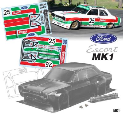 Carrosserie 1/10e Ford MK1 ZACKSPEED, 190mm (non peinte) TEAM-C