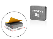 Lest adhésif tungstène de 5 grammes (dimensions : 11 x 9.9 x 2.5mm) T-WORKS