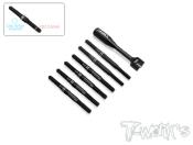 Kit de pas inverses Titane Noirs pour RC10 B84 (6pcs+2clés) TWORKS