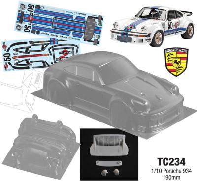 Carrosserie 1/10e Porsche 934 "MARTINI" 190mm (non-peinte) TEAM-C
