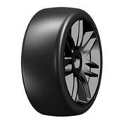 Pneus GRP "Slick" T02 montés/collés sur jantes noires (2)