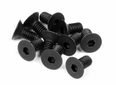 Vis BTR têtes coniques M3x6mm (10) HB RACING