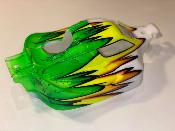 Carrosserie VISION THERMIQUE pour KYOSHO MP10 - Blanc/Jaune/Vert Fluo