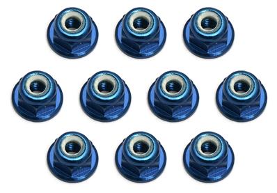Ecrous nylstop épaulés 3mm bleus (10) TEAM-ASSOCIATED