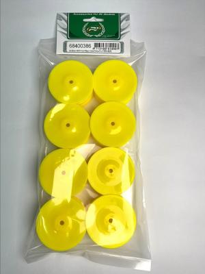 Lot de 4 paires de jantes avants 4x4 (26x38mm) (hex. 12mm) jaunes  PR RACING