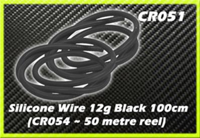 Fil silicone Ø 12 noir (1m) CORE-RC