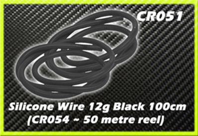 Fil silicone gauge 12 noir (1m) CORE-RC