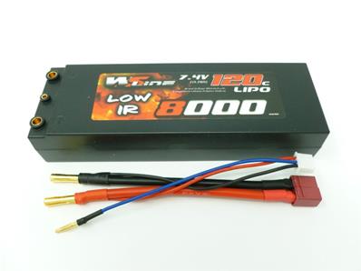 Accu Lipo 8000 120c 2S 7.4v "Low Ir" (prise PK 4mm) 2S2P WS-LINE