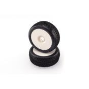 Pneus TT 1/8 Sahara Super-Soft sur jantes blanches (2) HOT-RACE