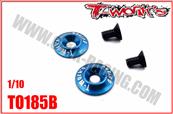 Rondelles d'aileron V2 aluminiums pour 1/10e TT bleues T-WORK'S