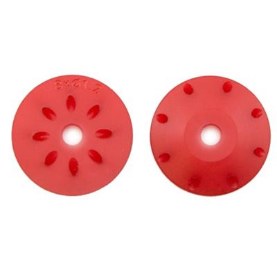 Pistons coniques rouges (1.2 x 8 trous) (2) (pour amortisseurs en 16mm)