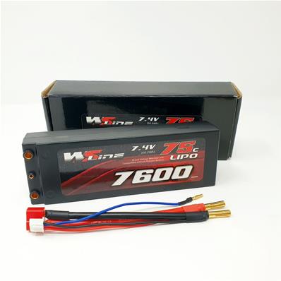 Accu Lipo 7600 75c 2S 7.4V (prise PK 4mm) 2S2P WS-LINE