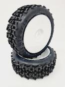 SP RACING - Pneus TT 1/8 STAR PIN EVO "SPORT SERIES" sur jantes blanches (2)