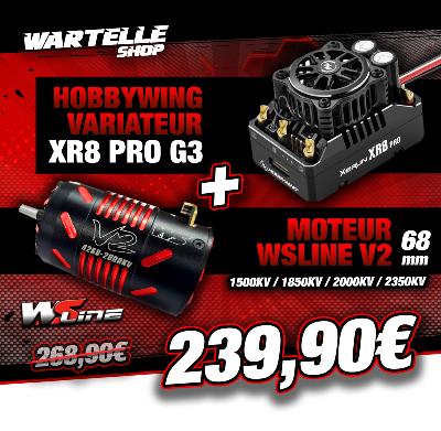 Combo Variateur XR8 PRO G3 200 Amp + Moteur 4268 V2 (KV au choix) WS-LINE