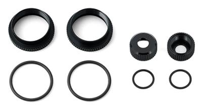 16mm Shock Collar and Seal Retainer Set, black Buggy & Truggy TEAM-ASSOCIATED