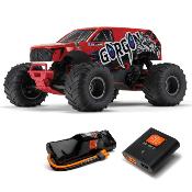 GORGON 4X2 MEGA 550 Brushed Monster Truck RTR avec batterie et chargeur, ROUGE - ARRMA