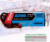 Lipo Batterie 2S 7.4V 5200mAh 50C Blue cordon DEAN DXF-POWER