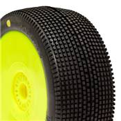Pneus Procircuit "ADDICTIVE 2" montés / collés sur jantes jaunes (2) Super-Soft