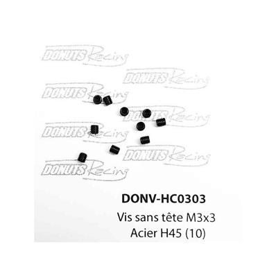 Vis sans têtes M3 x 3 Acier H45 (10) DONUTS RACING