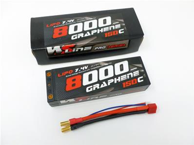 Accus Stick 8000mAh 150C Graphène 7.4V 2S2P - PK4mm WS-LINE