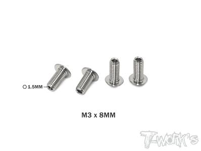 Vis de butées hautes titane 3x8mm (4) T-WORK'S