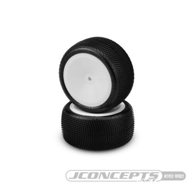 Pneus Fuzz Bite - 1/10 BUGGY Arriere 4x2/4x4 monté-collé sur jantes Blanche - Pink J-CONCEPTS