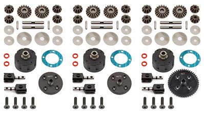 Kit 3 différentiels RC8B3E V2 (avant, central et arrière) TEAM-ASSOCIATED