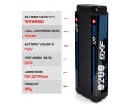 Lipo Batterie 2S 7.6V 9200mAh 130C 5mm avec cordon DEAN